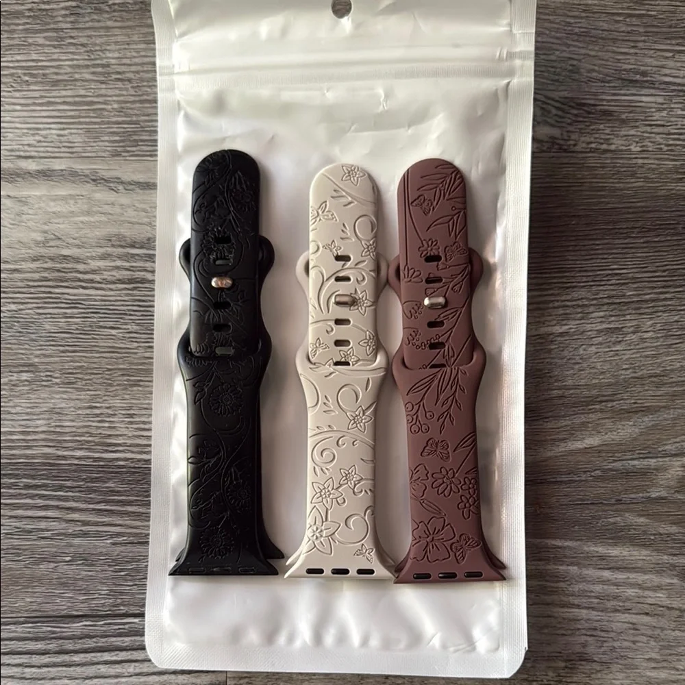 38/40/41 mm Set of Three Silicone Apple Watch Bands